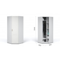                     Система Лацио Шкаф угловой Белый/Белое дерево