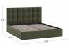  Эмбер кровать Универсальная с ПМ Тип 1 и заглушиной   Микровелюр Jercy Deep Green