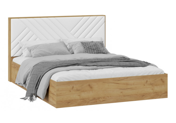 Кровать с ПМ «Хилтон» Тип 1 (с подъемным механизмом) с заглушиной Дуб Крафт золотой, Белый