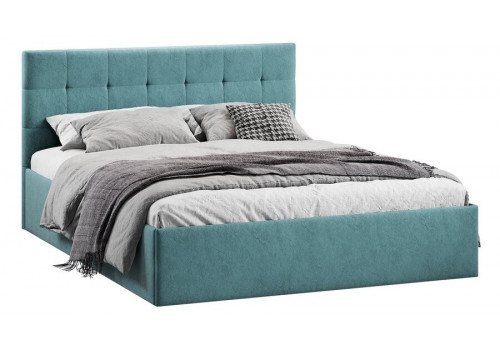 Кровать без ПМ «Джоли» Тип 1 (без подъемного механизма) Микровелюр Wellmart Indigo