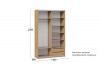 Шкаф-купе с 2 глухими дверями «Оскар Скания» Ручка серебро, Дуб Крафт золотой, Серый графит, Дуб тортугга