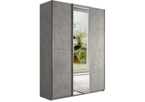 Шкаф-купе Прайм 3-х дверный (ЛДСП/Зеркало/ЛДСП) Бетон