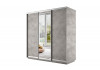 Шкаф купе 3 двери (цемент светлый, профиль серебро)